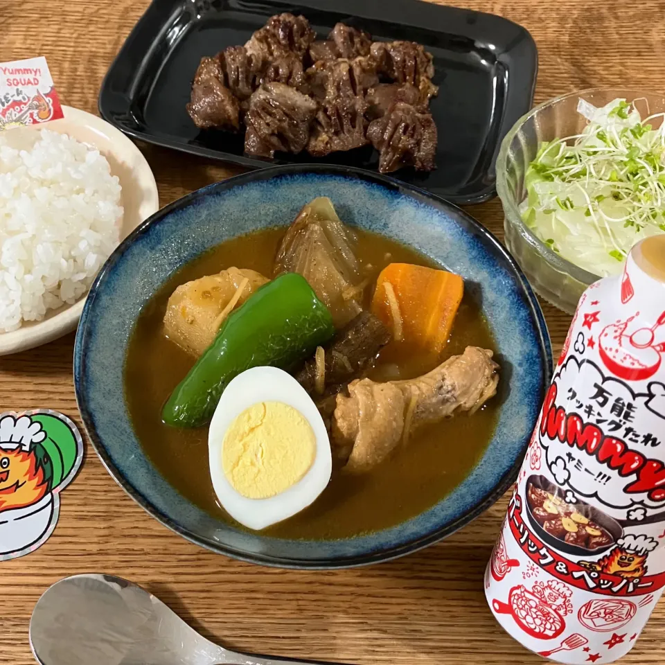 Snapdishの料理写真:【ヤマサ醤油さま】Yummy!ガーリック&ペッパーでスープカレー|mi＊oriさん