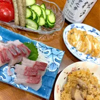 Snapdishの料理写真:旅行土産で 晩ご飯|sakuramochiさん