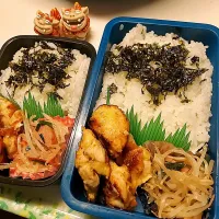 Snapdishの料理写真:娘弁当､息子弁当|みどりさん