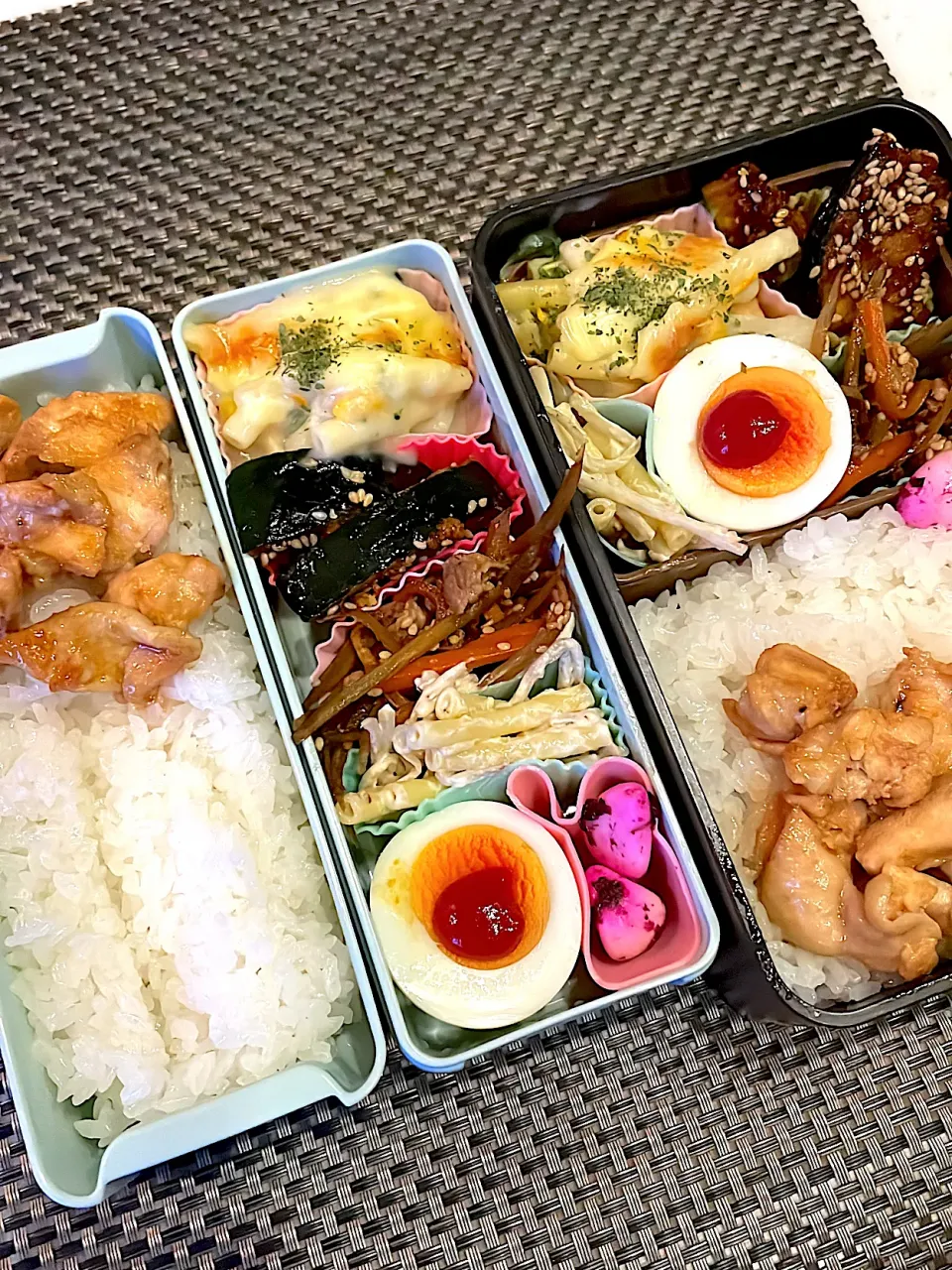 おっさん弁当　板東英二　チンピラ　🎃　サラダ　グラタン　🐔　🧄|ひげおやじさん