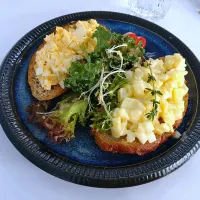 Snapdishの料理写真:potato salad and egg sourdough😊|Fan Fannyさん