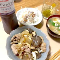 Snapdishの料理写真:2024/10/30 豚肉と霜降ひらたけの南蛮炒め|kykyさん