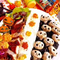 Snapdishの料理写真:YOUKIで旅するカレーなる🍛ハロウィン🎃ジャマイカ風ブラックカレー💀