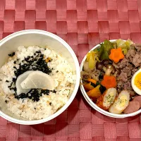 Snapdishの料理写真:中学生息子のお弁当🍱 すき焼き弁当🍱|Snow10さん