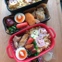 Snapdishの料理写真:夫と娘のお弁当|みわさん