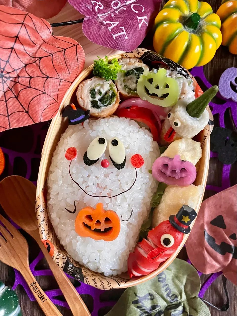 ハロウィンおばけ弁当③|Akiyoෆ¨̮⑅さん