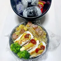 Snapdishの料理写真:父が作る男子高校生弁当🍙|父が作る毎日弁当さん