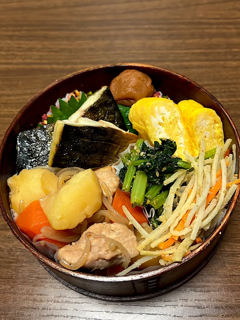 焼きサバと肉じゃが弁当|まあるななさん