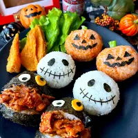 Snapdishの料理写真:【Yummy!SQUAD】Yummy! de ハッピーハロウィンなおにぎり🎃👻💜|まなまな♡さん