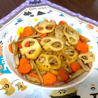 Snapdishの料理写真:ハロウィンきんぴら🎃|まみさん