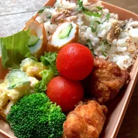 Snapdishの料理写真:唐揚げ弁当|よーこ🍅さん