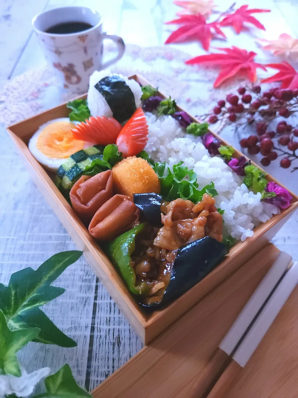 豚肉茄子味噌炒め弁当|sugar beansさん