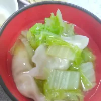 Snapdishの料理写真:餃子と白菜のスープ|藤さんちのごはんさん