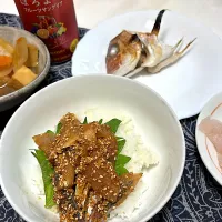 Snapdishの料理写真:アジの漬け丼|たわしさん