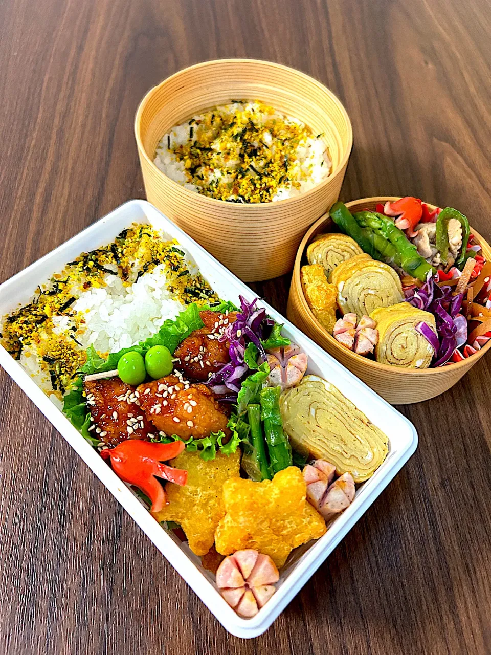 Snapdishの料理写真:甘だれ唐揚げ弁当〜🎵|やっちさん