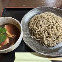 Snapdishの料理写真:鴨汁そば大盛🦆🌋、蕎麦米入りとろろご飯セット🍚| buhizouさん