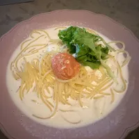 Snapdishの料理写真:明太子クリームパスタ|晏如さん