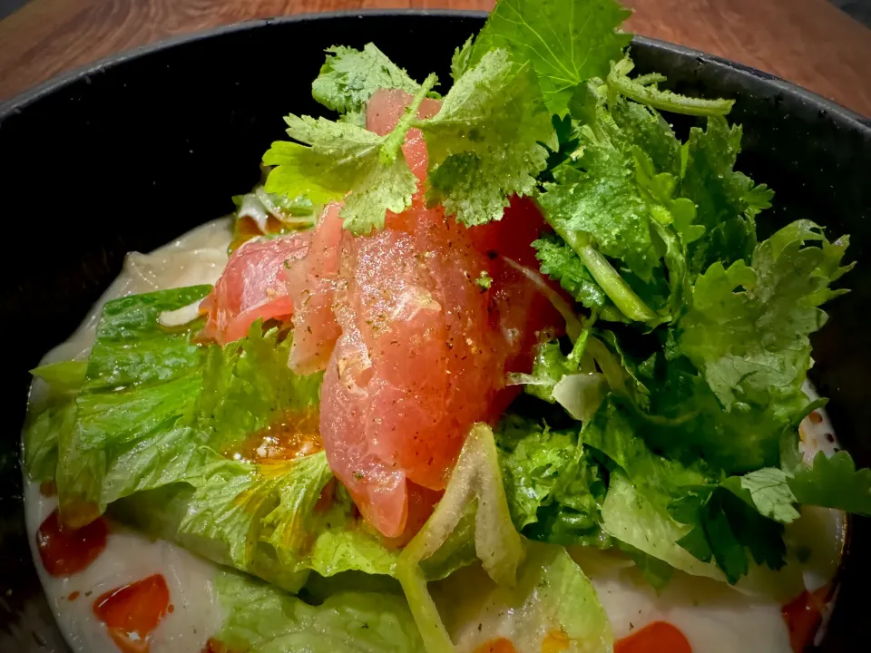 Snapdishの料理写真:メバチマグロの中華風胡麻出汁そうめん|半田手延べそうめんの店 阿波や壱兆さん