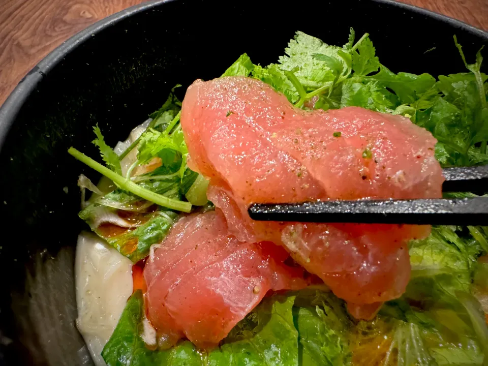 メバチマグロの中華風胡麻出汁そうめん|半田手延べそうめんの店 阿波や壱兆さん