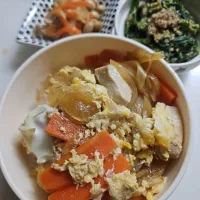 Snapdishの料理写真:☆夕飯☆体調が悪く、精一杯の夕飯です。|ｼｮｺﾗさん