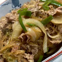 Snapdishの料理写真:チャプチェ風、牛肉春雨炒め|abekoさん