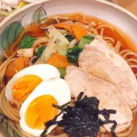 Snapdishの料理写真:ラーメンならぬ醤油パスタメン|りょうちゃん家さん