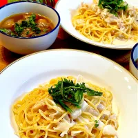 Snapdishの料理写真:明太クリームパスタ|mikaさん