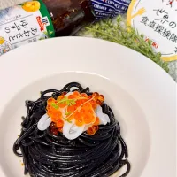 Snapdishの料理写真:国産あおさとゆずのドレッシングでシーフードパスタ🦑|🌺🌺Foodie🌺🌺さん