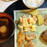 Snapdishの料理写真:肉詰めピーマンととり天|バジルママさん