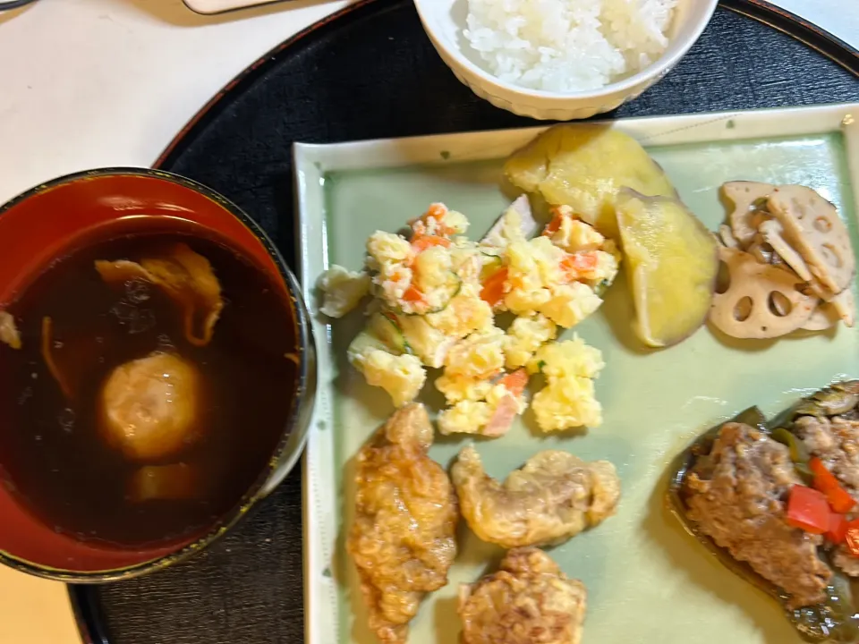 Snapdishの料理写真:肉詰めピーマンととり天|バジルママさん