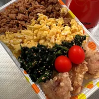 Snapdishの料理写真:三色弁当| ぽんさん