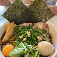 Snapdishの料理写真:黒ゴマ担々麺  全部トッピング| rockiさん