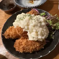 Snapdishの料理写真:カキフライ、らっきょうのタルタルソース