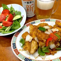 Snapdishの料理写真:野球観戦📣📣　簡単晩ご飯(笑)|sakuramochiさん