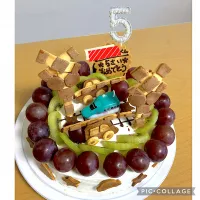 Snapdishの料理写真:5歳長男＊バースデーケーキ(グルテンフリー&砂糖なし)|みきのキッチン＊*さん