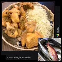 Snapdishの料理写真:デッカいアジフライ🐟😋|アライさんさん