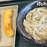 Snapdishの料理写真:生姜玉子あんかけうどん＆ちくわ天＆イカ天|Morito Kamiyaさん