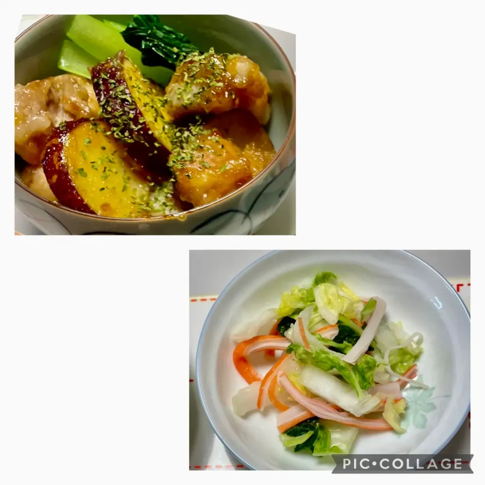 Snapdishの料理写真:鶏肉🍠レンコンのバター醤油炒め|okeiko🎶さん