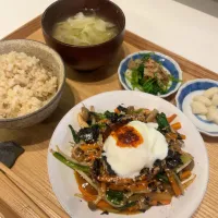 Snapdishの料理写真:ビビンパ風定食|pontalさん