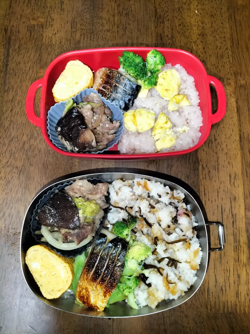 Snapdishの料理写真:旦那　私弁当🍱　塩さば~😄|miimiさん