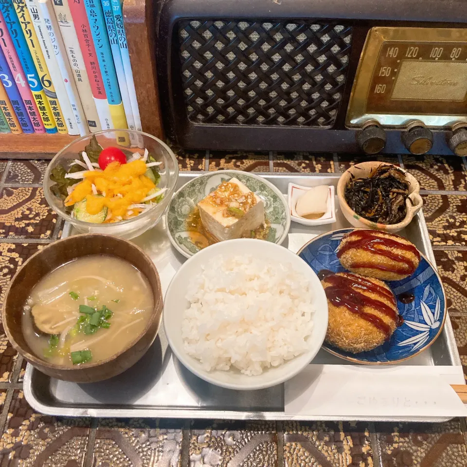 かぼちゃコロッケの定食|ちゃみこさん