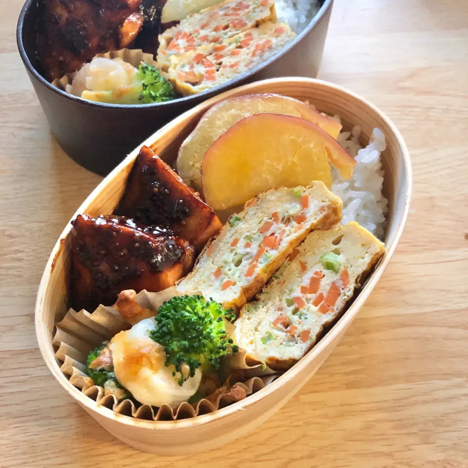 Snapdishの料理写真:かじきまぐろの粒マスタード焼き弁当|gentle___moonさん