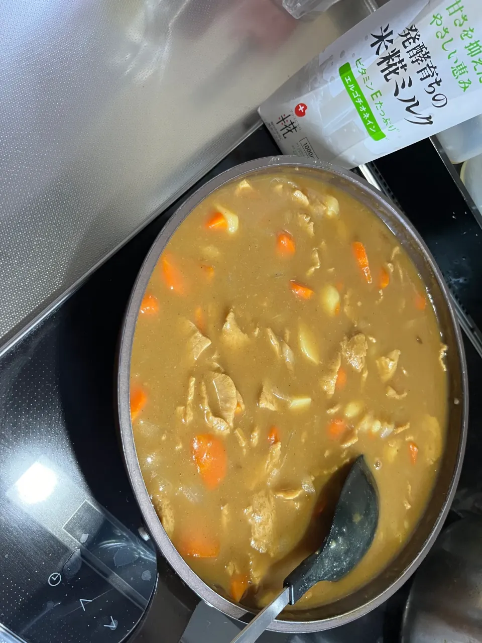 ヘルシーカレー🍛にはスナップディッシュさんに頂いた米糀ミルク🥛も入れました✨✨|モモ&ハーブmama🐰🐹🐢🐠❤️さん