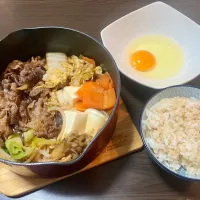 Snapdishの料理写真:一人すき焼き|tatsuponさん