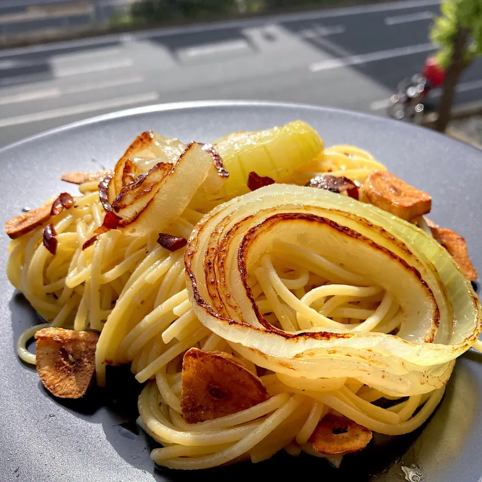 焼き玉ねぎのペペロンチーノ|Kさん