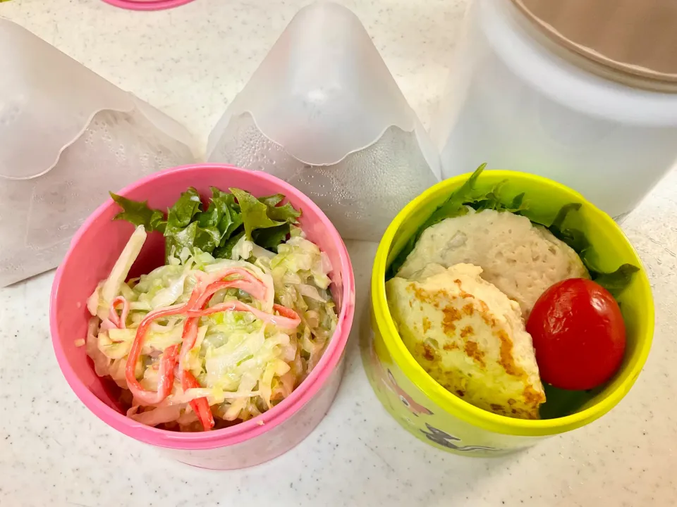 豆腐ハンバーグとコールスロー弁当|あめふくらさん