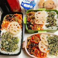 Snapdishの料理写真:今日のお仕事&学校弁当♪2024.11.6|ぐぅさん