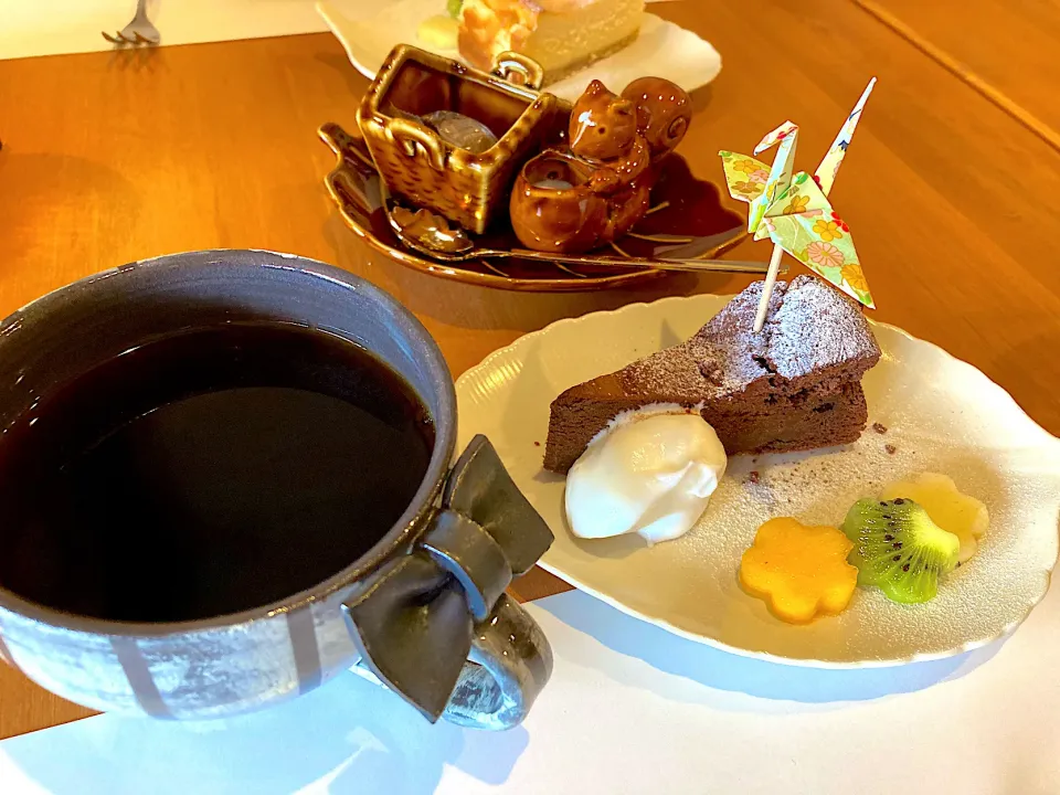 太宰府の連歌屋珈琲で開運ランチ♡食後のデザートとハンドドリップの珈琲|さくたえさん