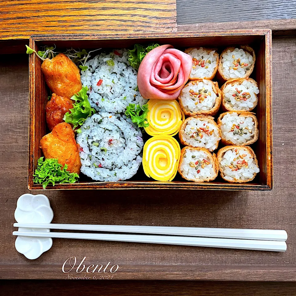 Snapdishの料理写真:ひとくち稲荷弁当🍱😋|まぁちゃんさん