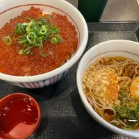 Snapdishの料理写真:天然いくら丼豪快盛、ミニハイカラそばセット| buhizouさん